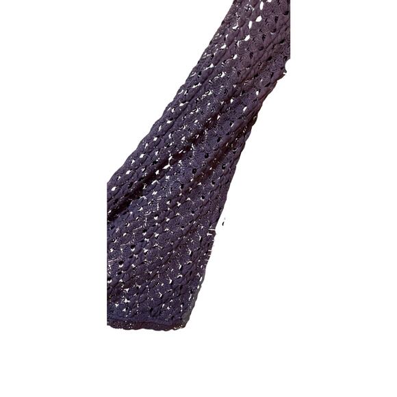 Free People Dress Medium Navy Crochet Lace Lined Boho Whimsigoth Bell Sleeve - Picture 12 of 16